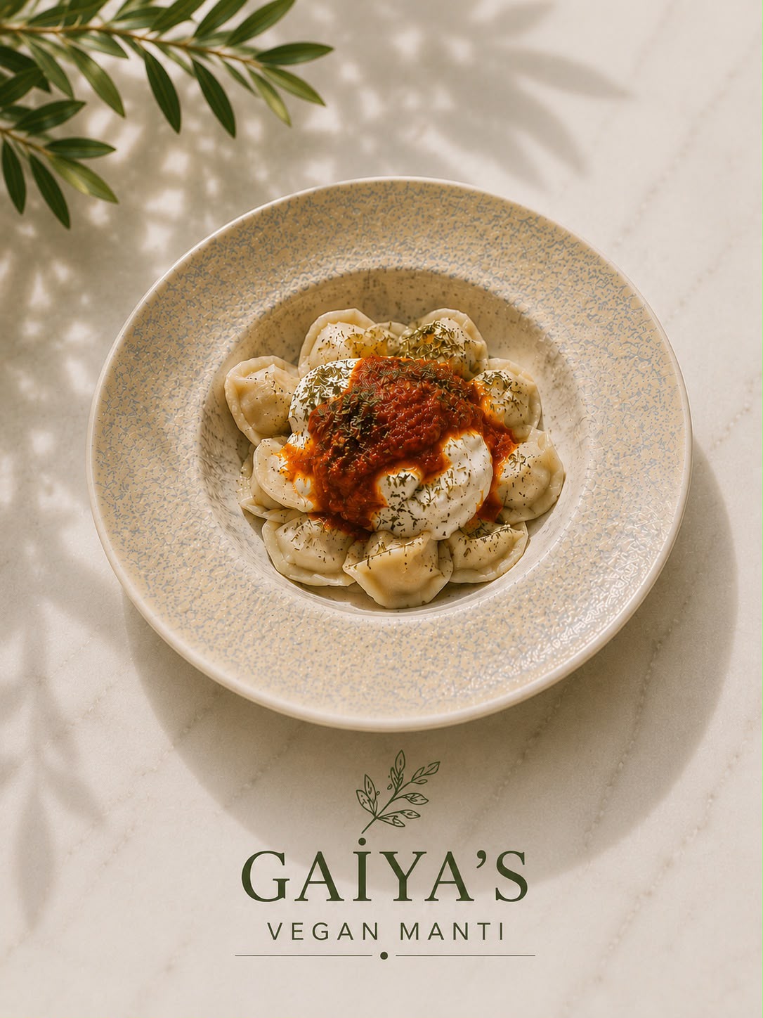 Vegan Dumplings with Almond Yoghurt