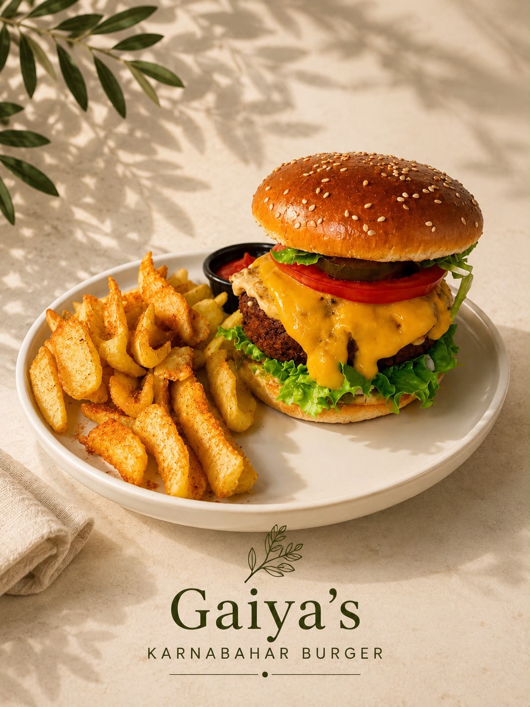 Cauliflower Burger Meal