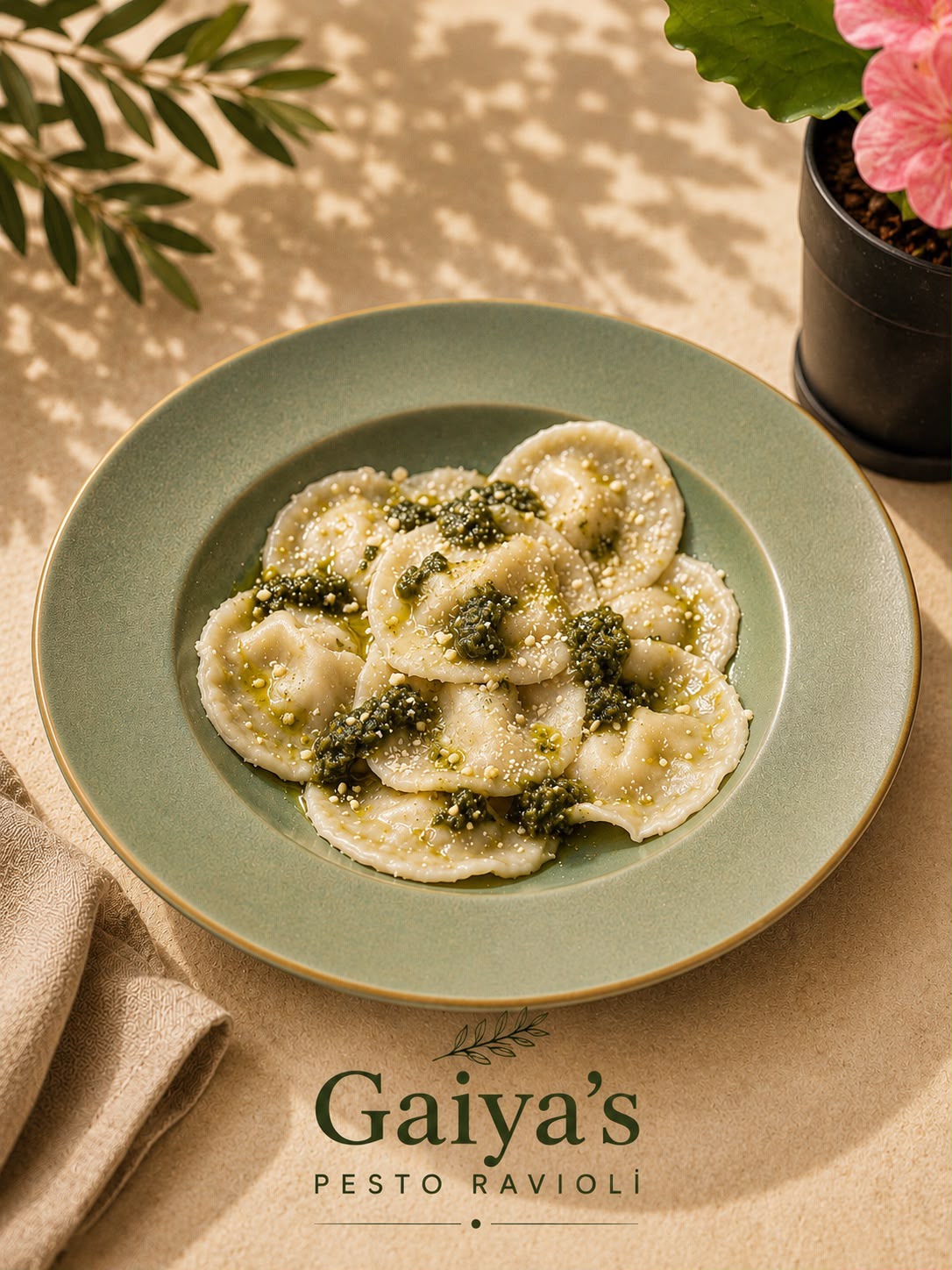Vegan Pesto Ravioli